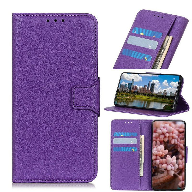 Folio Cover OnePlus Nord Stile In Pelle Litchi