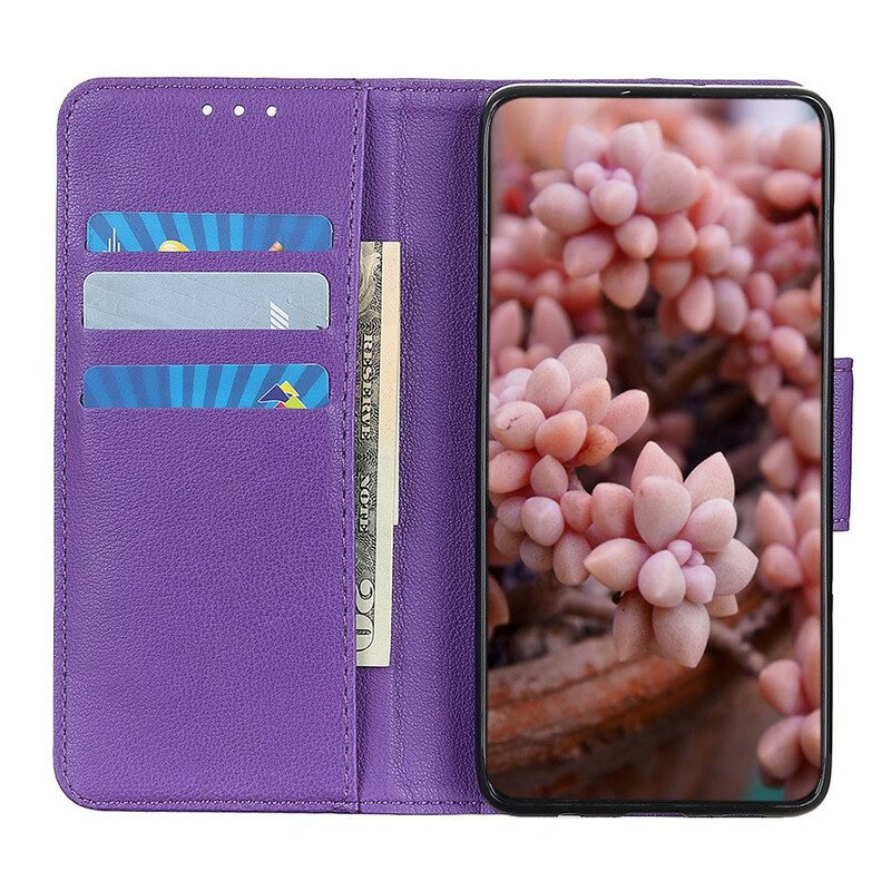 Folio Cover OnePlus Nord Stile In Pelle Litchi