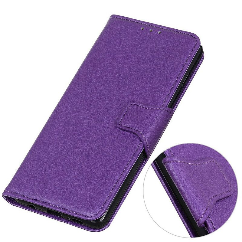 Folio Cover OnePlus Nord Stile In Pelle Litchi