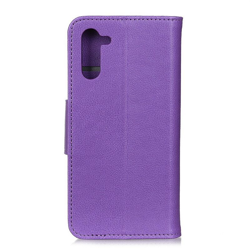 Folio Cover OnePlus Nord Stile In Pelle Litchi