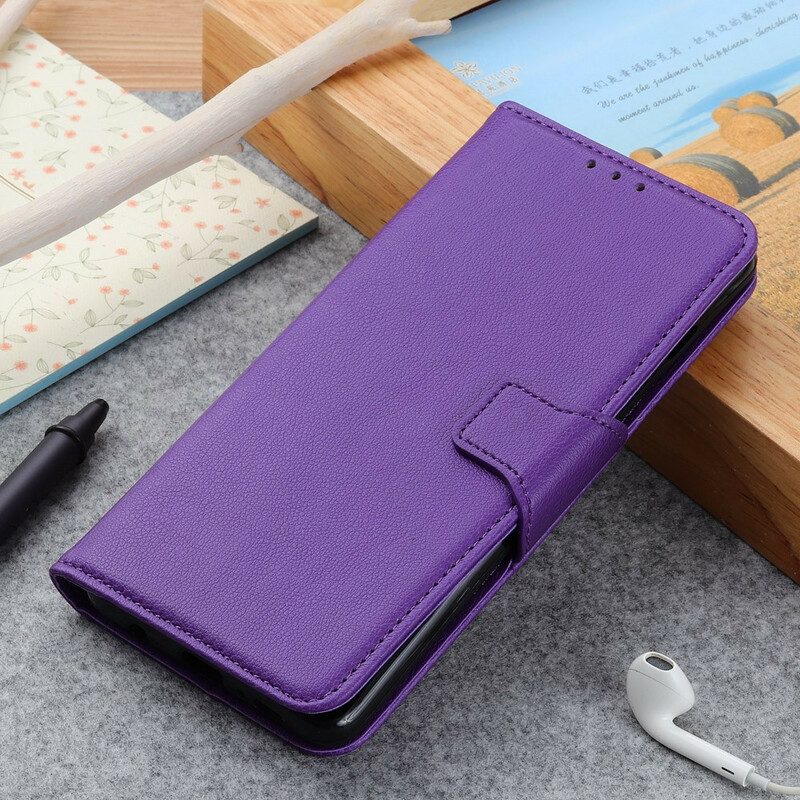 Folio Cover OnePlus Nord Stile In Pelle Litchi