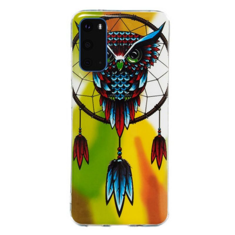 Cover Samsung Galaxy S20 Acchiappasogni Gufo Fluorescente