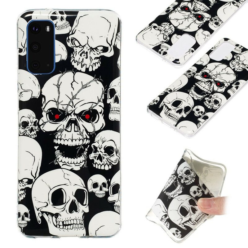 Cover Samsung Galaxy S20 Attenzione Teschi Fluorescenti