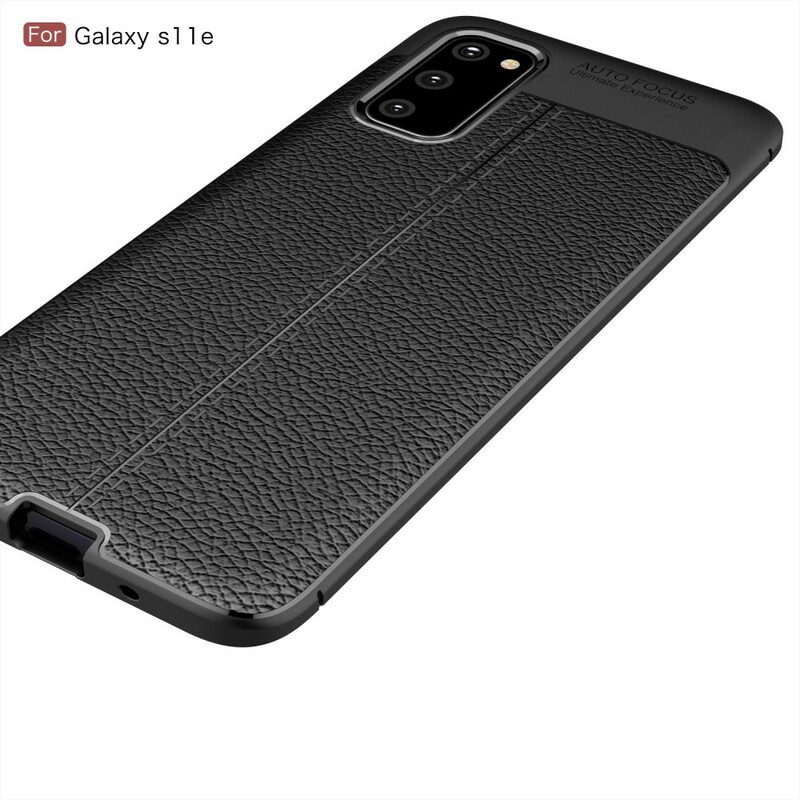 Cover Samsung Galaxy S20 Doppia Linea Litchi Effetto Pelle