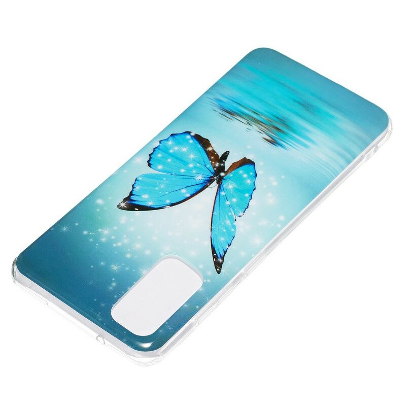 Cover Samsung Galaxy S20 Farfalla Blu Fluorescente