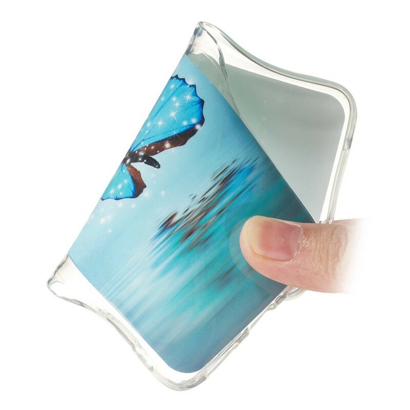 Cover Samsung Galaxy S20 Farfalla Blu Fluorescente