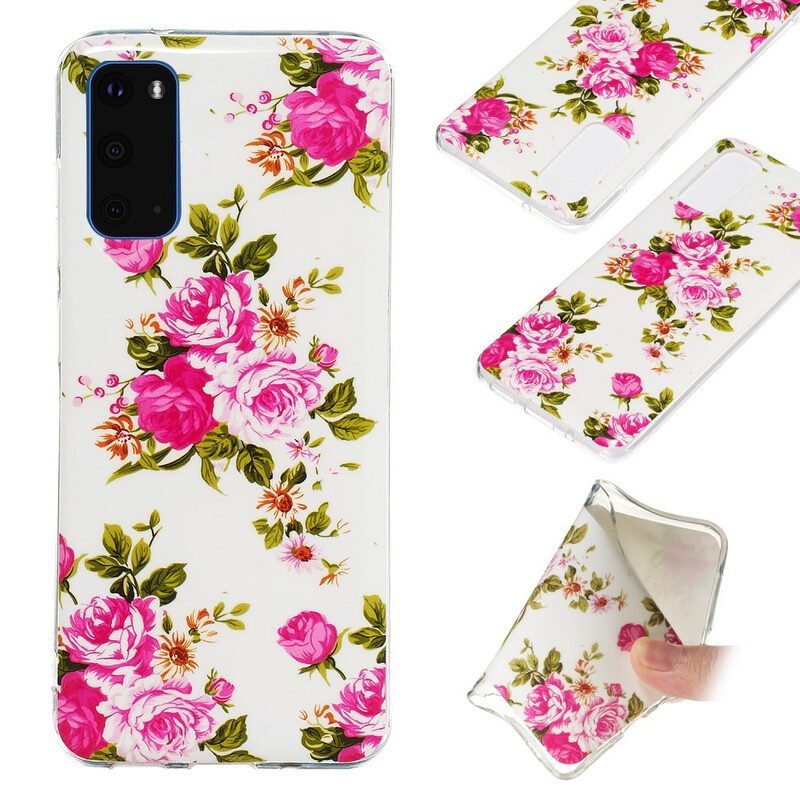 Cover Samsung Galaxy S20 Fiori Liberty Fluorescenti