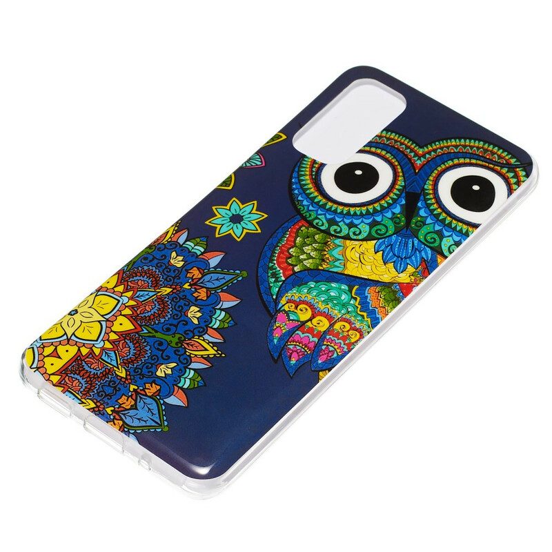 Cover Samsung Galaxy S20 Mandala Gufo Fluorescente