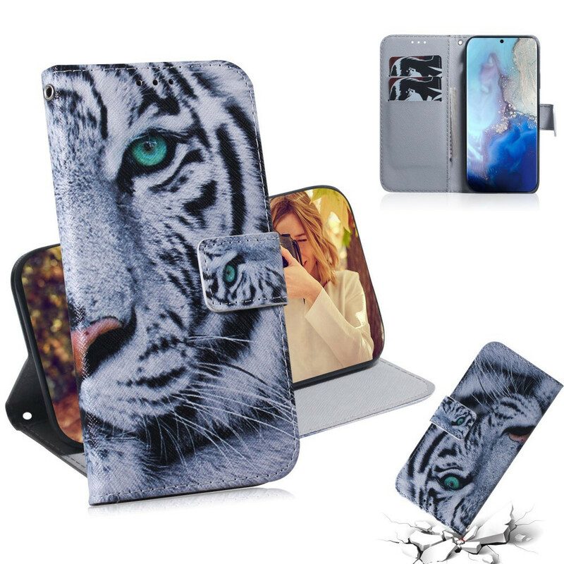 Custodia in pelle Samsung Galaxy S20 Faccia Da Tigre