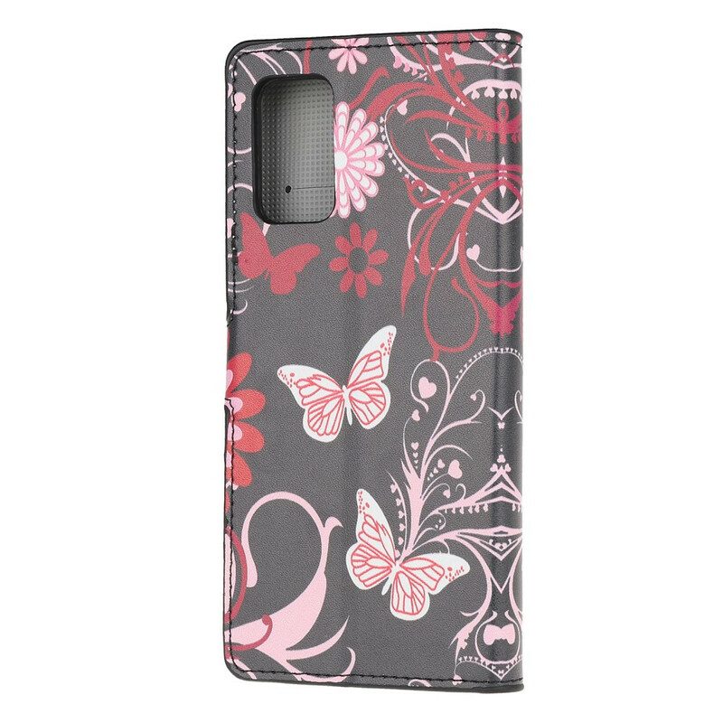 Custodia in pelle Samsung Galaxy S20 Farfalle E Fiori