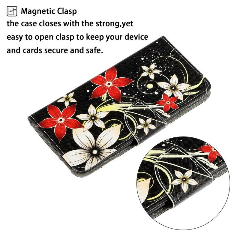 Custodia in pelle Samsung Galaxy S20 Fiori Strappy Colorati