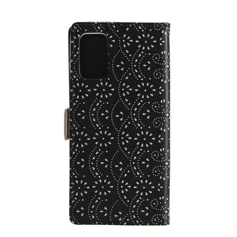 Custodia in pelle Samsung Galaxy S20 Portamonete Con Cinturino In Pizzo