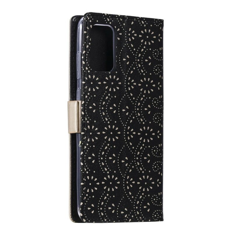 Custodia in pelle Samsung Galaxy S20 Portamonete Con Cinturino In Pizzo