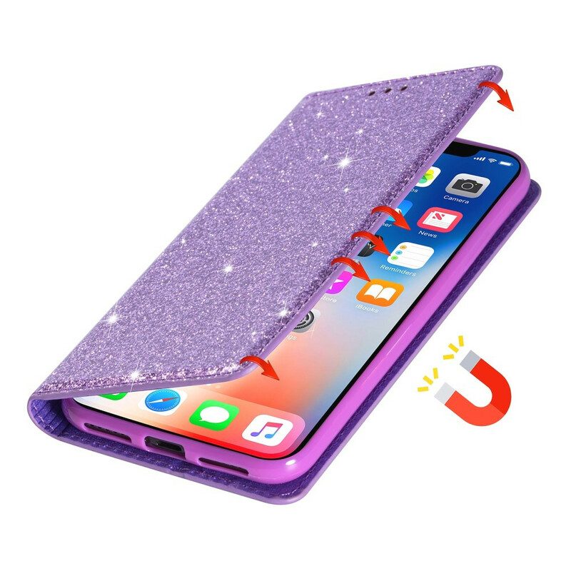 Folio Cover Samsung Galaxy S20 Custodia in pelle Stile Paillettes