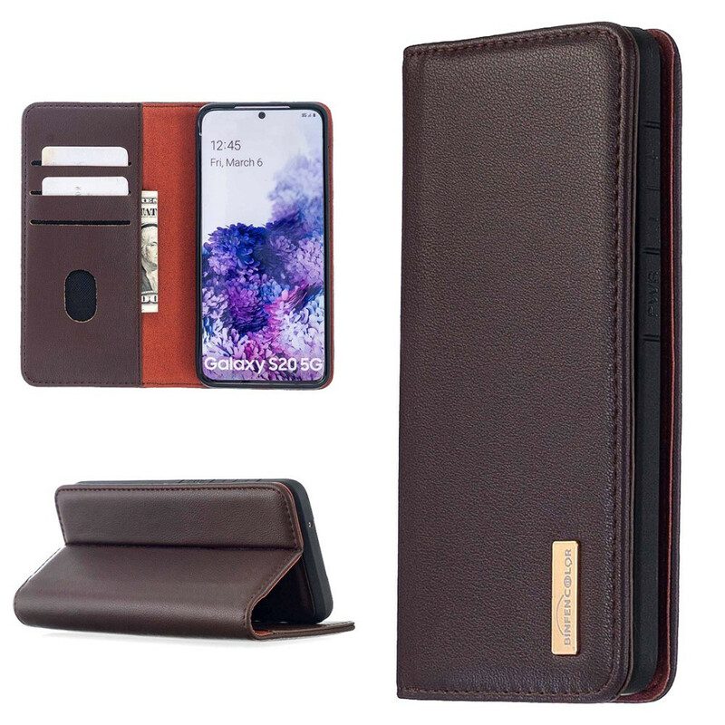 Folio Cover Samsung Galaxy S20 Custodia in pelle Vera Pelle Staccabile