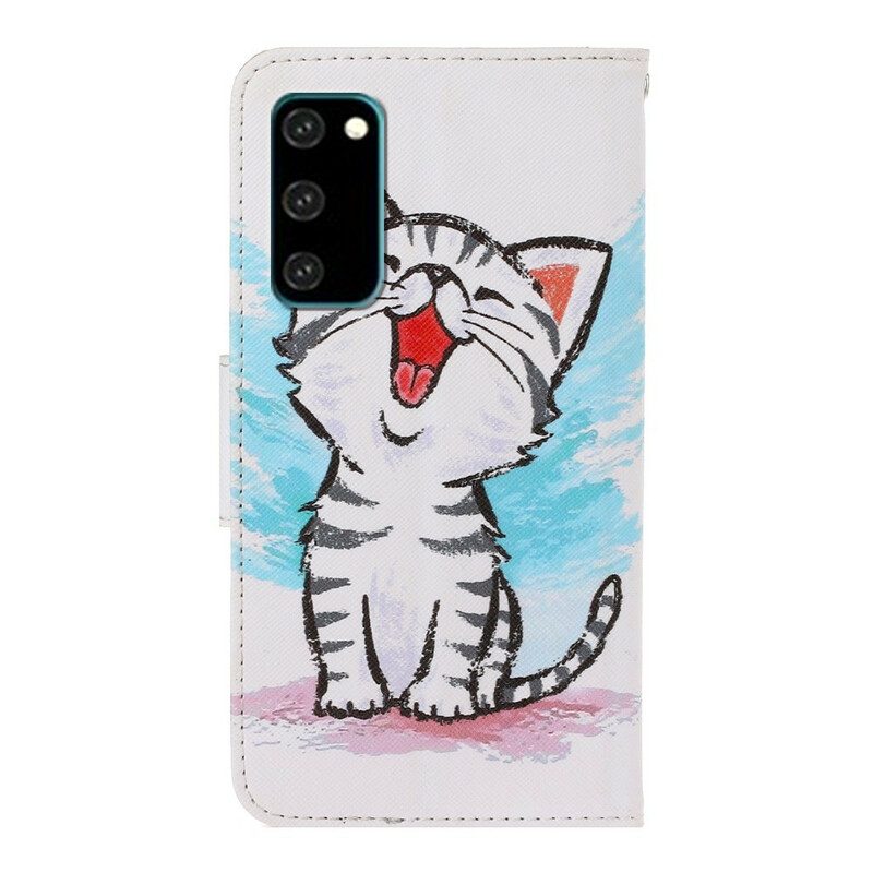 Folio Cover Samsung Galaxy S20 Gattino Di Colore Strappy