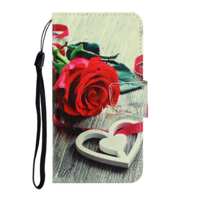 Folio Cover Samsung Galaxy S20 Rosa Romantica Con Cinturino