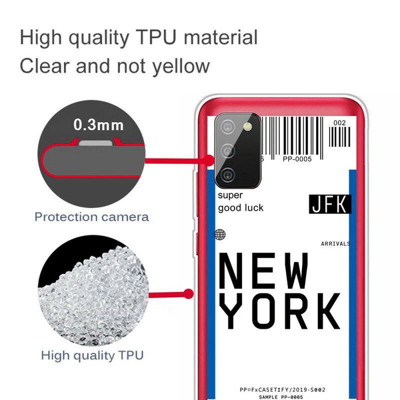 Cover Samsung Galaxy A02s Carta D'imbarco Per New York