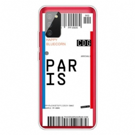 Cover Samsung Galaxy A02s Carta D'imbarco Per Parigi