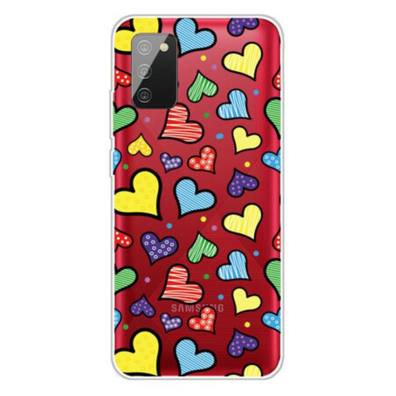 Cover Samsung Galaxy A02s Cuori Multicolori