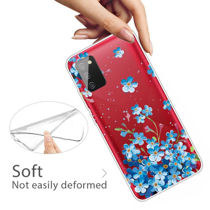 Cover Samsung Galaxy A02s Fiori Blu