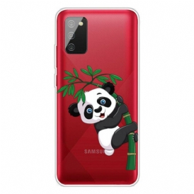 Cover Samsung Galaxy A02s Panda Senza Soluzione Di Continuità Su Bambù