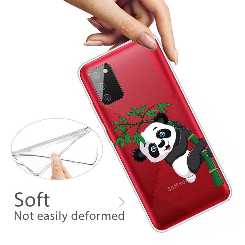 Cover Samsung Galaxy A02s Panda Senza Soluzione Di Continuità Su Bambù