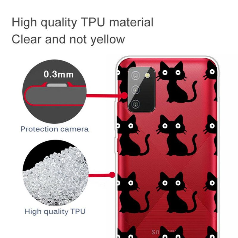 Cover Samsung Galaxy A02s Più Gatti Neri