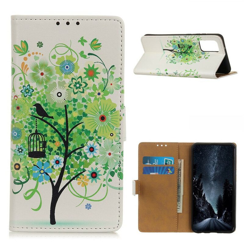 Custodia in pelle Samsung Galaxy A02s Albero In Fiore