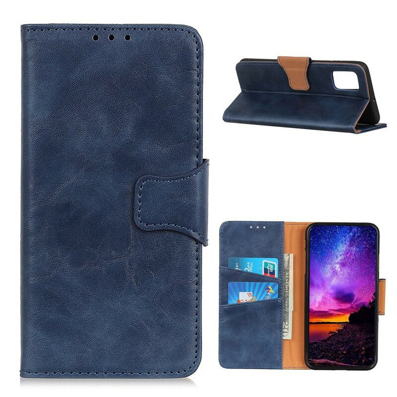 Custodia in pelle Samsung Galaxy A02s Chiusura Reversibile In Pelle Crosta