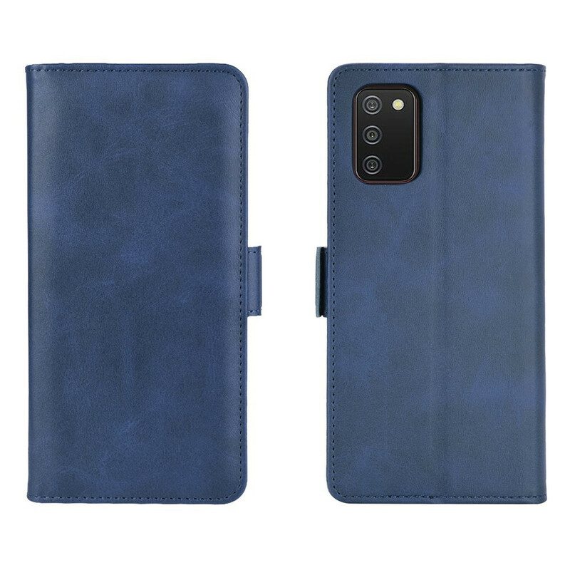 Custodia in pelle Samsung Galaxy A02s Folio Cover Doppio Lembo