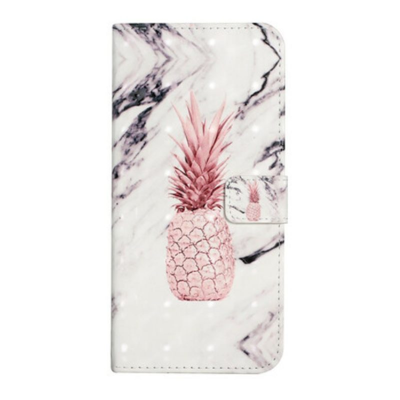 Custodia in pelle Samsung Galaxy A02s Punto Luce Ananas