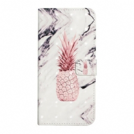 Custodia in pelle Samsung Galaxy A02s Punto Luce Ananas