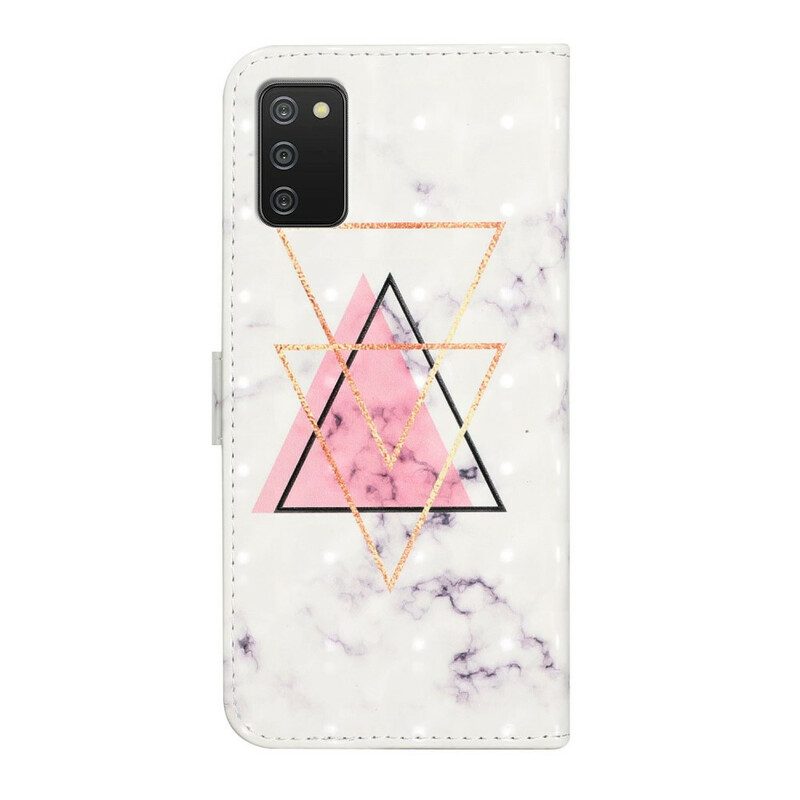 Custodia in pelle Samsung Galaxy A02s Triangolo Di Paillettes