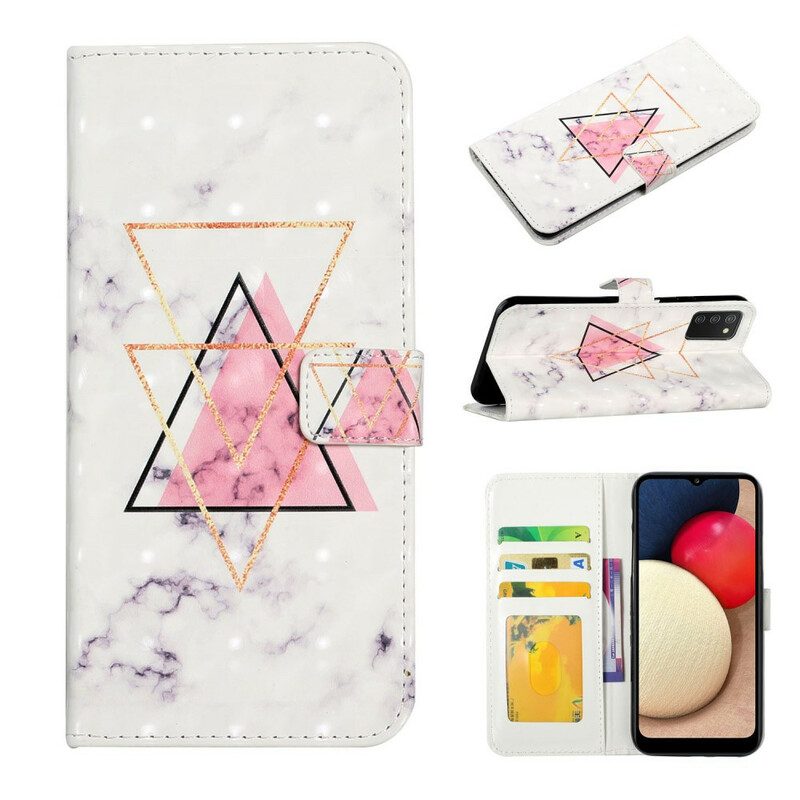 Custodia in pelle Samsung Galaxy A02s Triangolo Di Paillettes