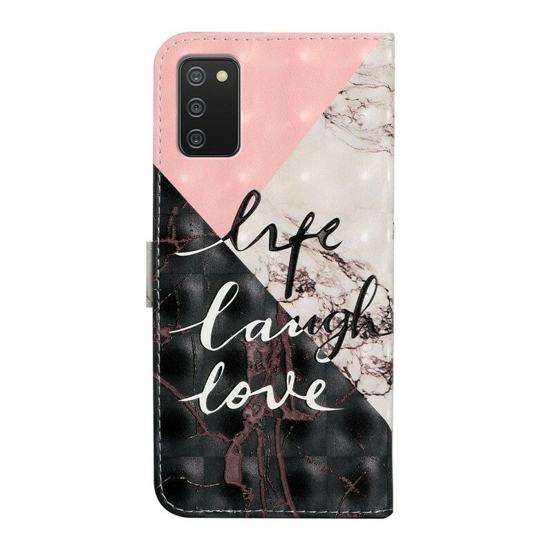 Custodia in pelle Samsung Galaxy A02s Vita Ridere Amore