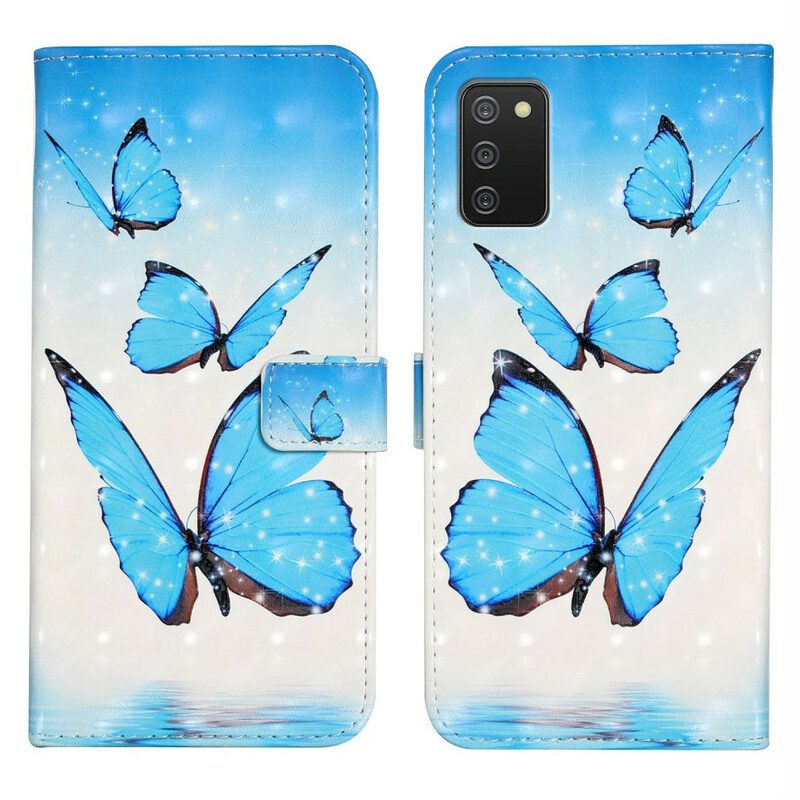 Custodia in pelle Samsung Galaxy A02s Volo Di Farfalle