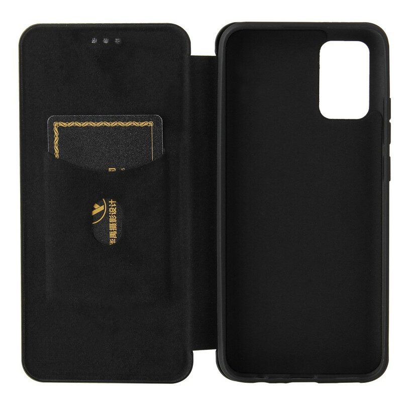 Folio Cover Samsung Galaxy A02s Custodia in pelle Fibra Di Carbonio