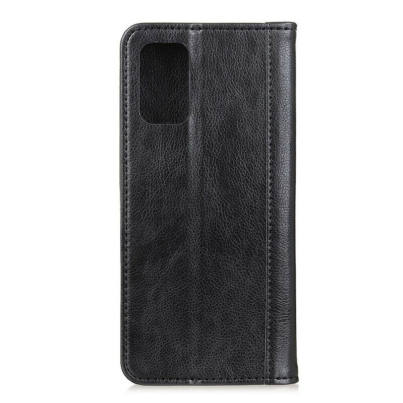 Folio Cover Samsung Galaxy A02s Custodia in pelle Litchi Crosta Colore Pelle