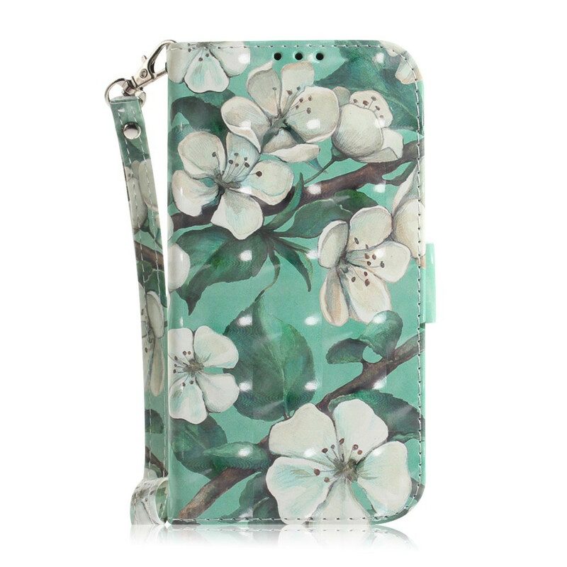 Folio Cover Sony Xperia L4 Ramo Fiorito Con Cinturino