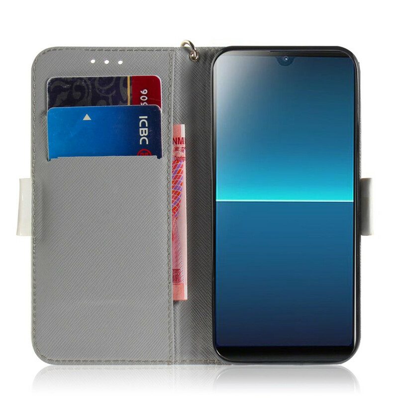 Folio Cover Sony Xperia L4 Ramo Fiorito Con Cinturino