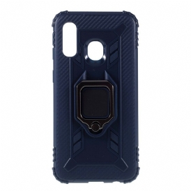 Cover Samsung Galaxy A40 Anello E Fibra Di Carbonio