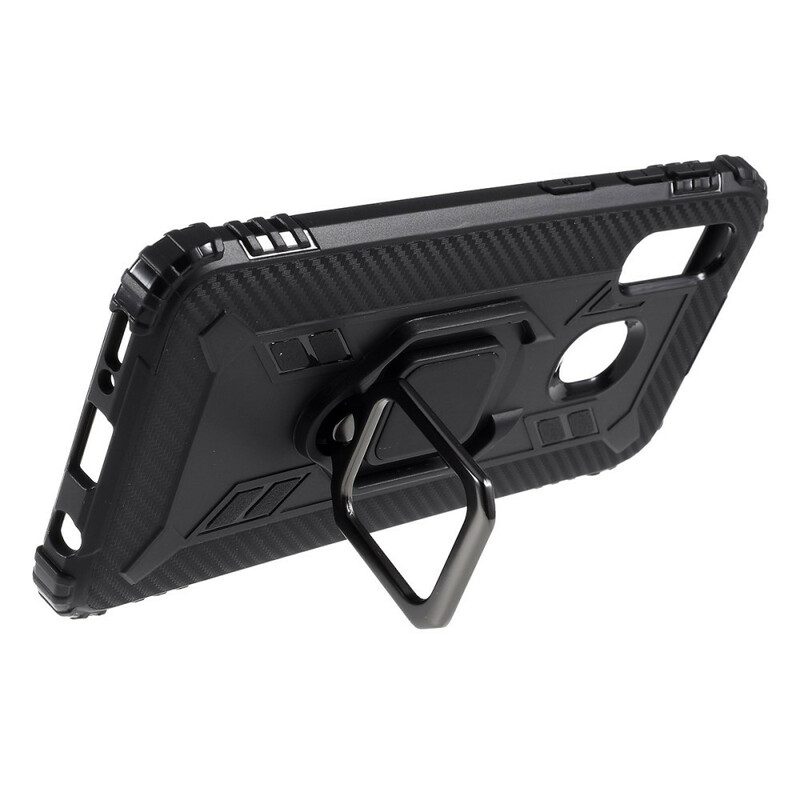 Cover Samsung Galaxy A40 Anello E Fibra Di Carbonio