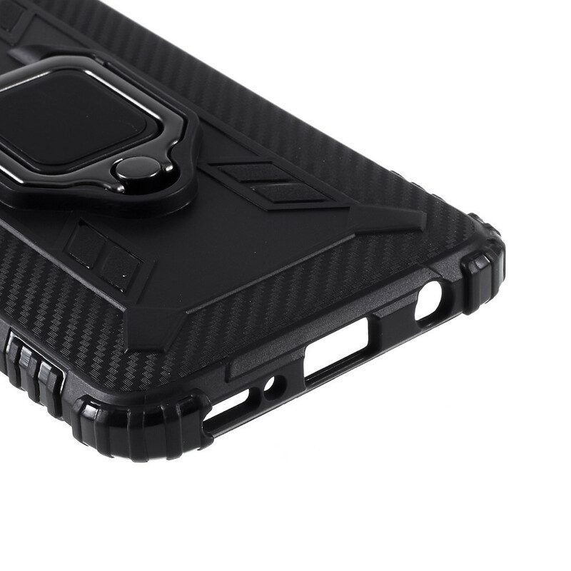 Cover Samsung Galaxy A40 Anello E Fibra Di Carbonio