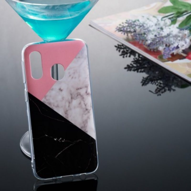 Cover Samsung Galaxy A40 Effetto Marmo Geometrico