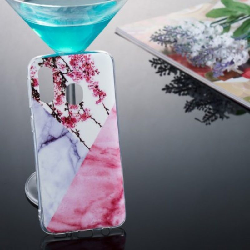 Cover Samsung Galaxy A40 Fiore Di Susino Marmorizzato