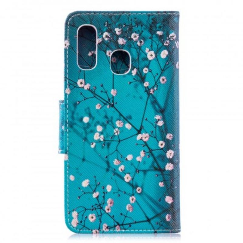 Custodia in pelle Samsung Galaxy A40 Albero In Fiore