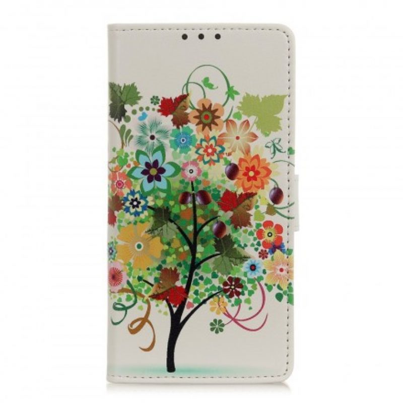 Custodia in pelle Samsung Galaxy A40 Albero In Fiore