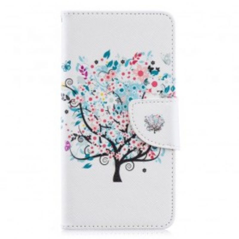 Custodia in pelle Samsung Galaxy A40 Albero Fiorito