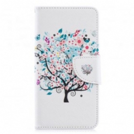 Custodia in pelle Samsung Galaxy A40 Albero Fiorito